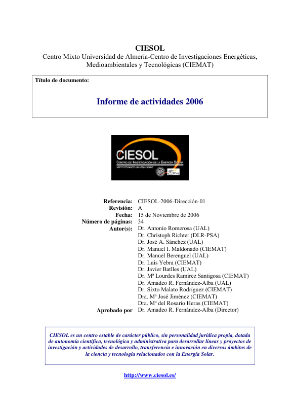 Informe CIESOL 2006