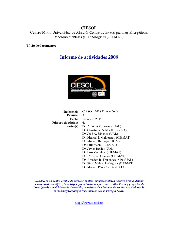 Informe CIESOL 2008