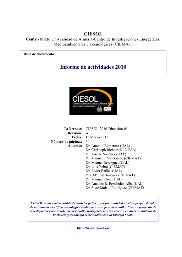 Informe CIESOL 2010